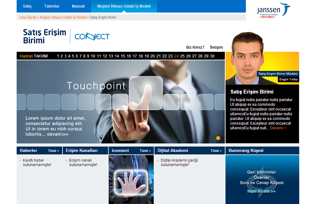 Janssen Türkiye - Satış Intranet/Extranet